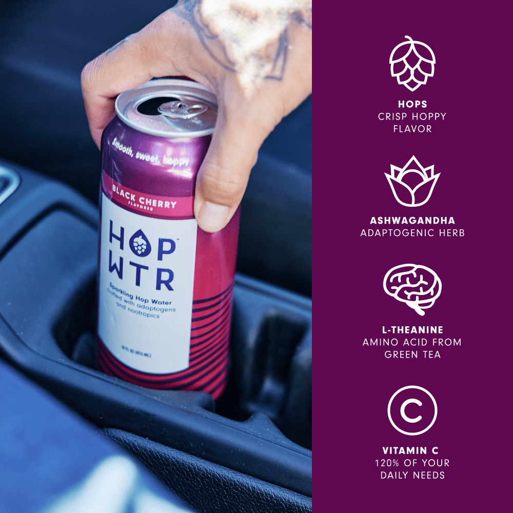HOP-WTR 12 Pack 12-pack Black Cherry | 16oz Tall Boys