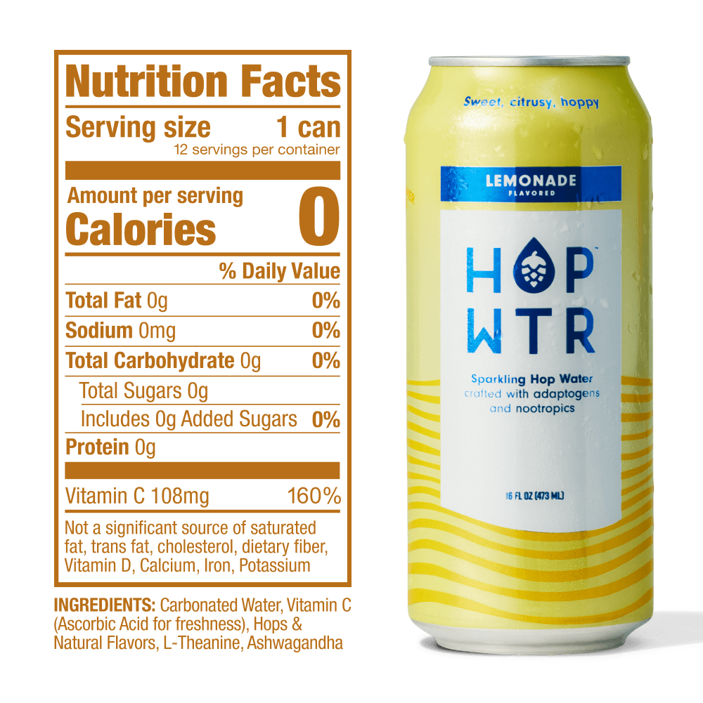 HOP-WTR 12 Pack Lemonade | 16oz Tall Boys