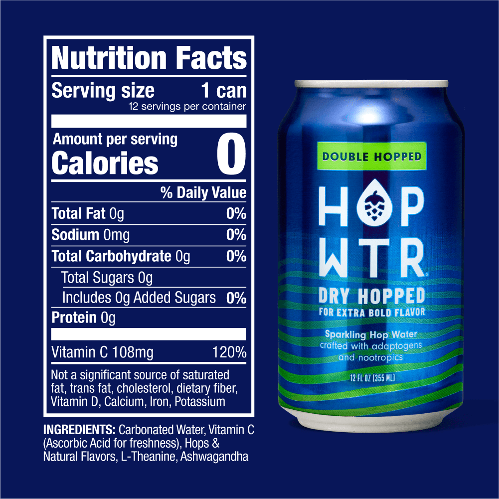 HOP-WTR 12 Pack NEW! Double Hopped | Improved 12-Ounce 12-Pack