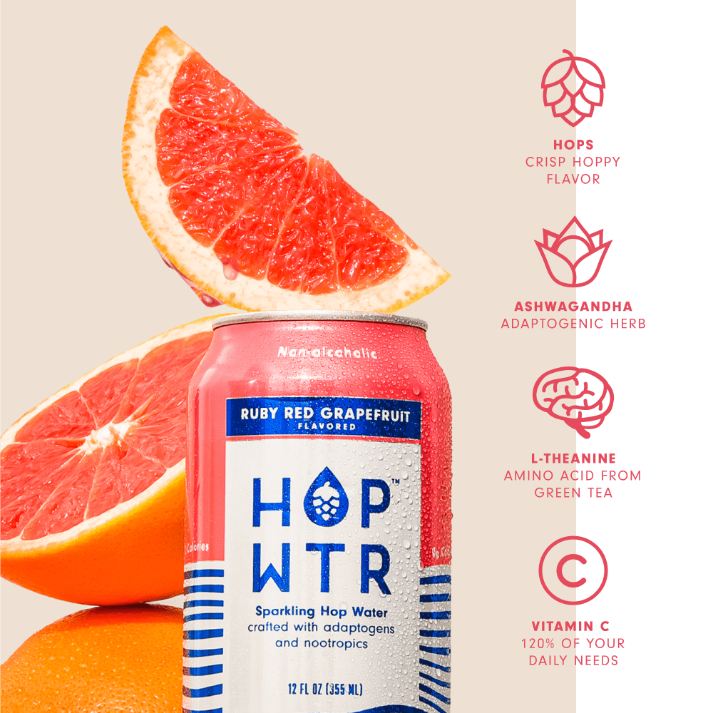 HOP-WTR 12 Pack Ruby Red Grapefruit