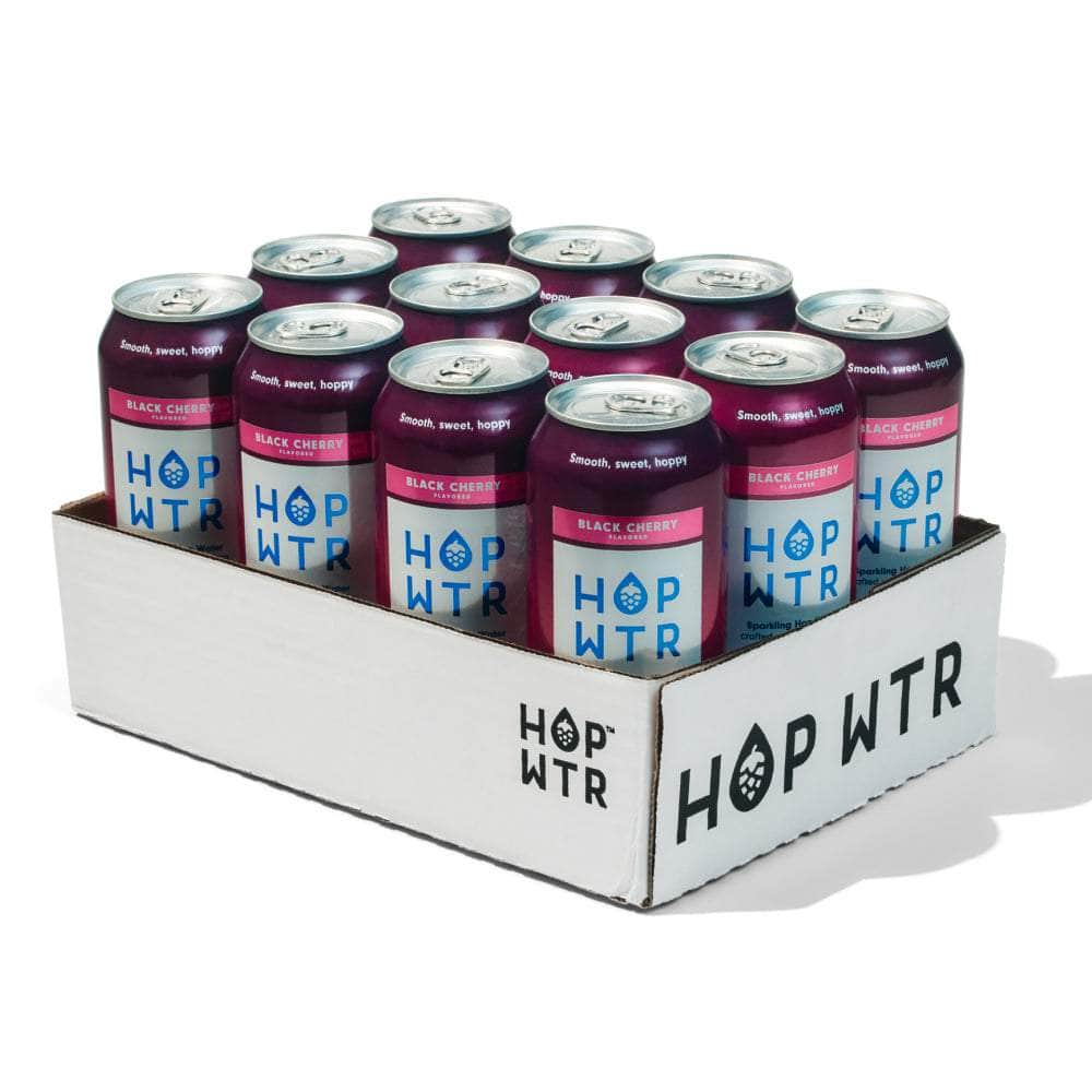 HOP-WTR 12-pack HOP WTR - Black Cherry - Sparkling Hop Water - 12 oz Cans