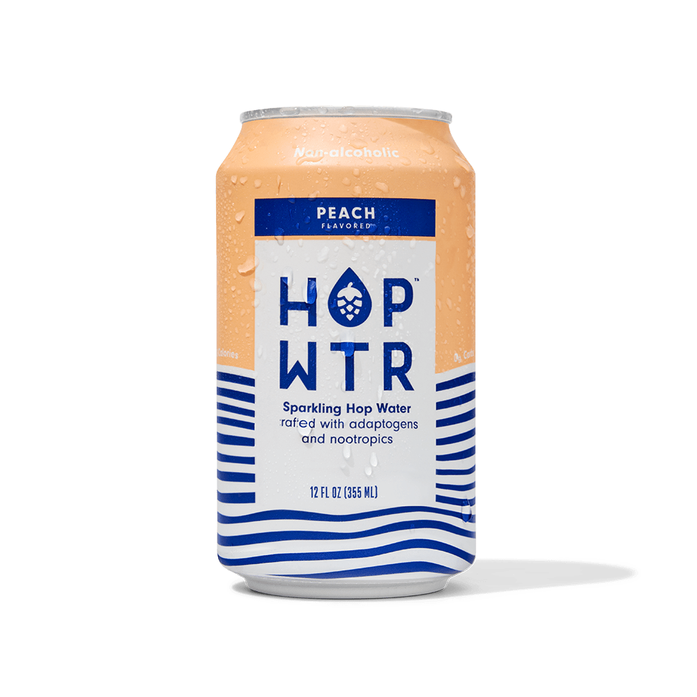 HOP WTR 12-pack HOP WTR - Peach - Sparkling Hop Water - 12 oz Cans