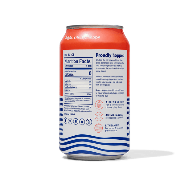 Blood Orange Sparkling Hop Water (Non-Alcoholic) 12-Pack | HOP WTR