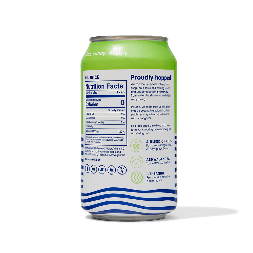 Lime Flavored Sparkling Hop Water (Non-Alcoholic) 12-Pack | HOP WTR