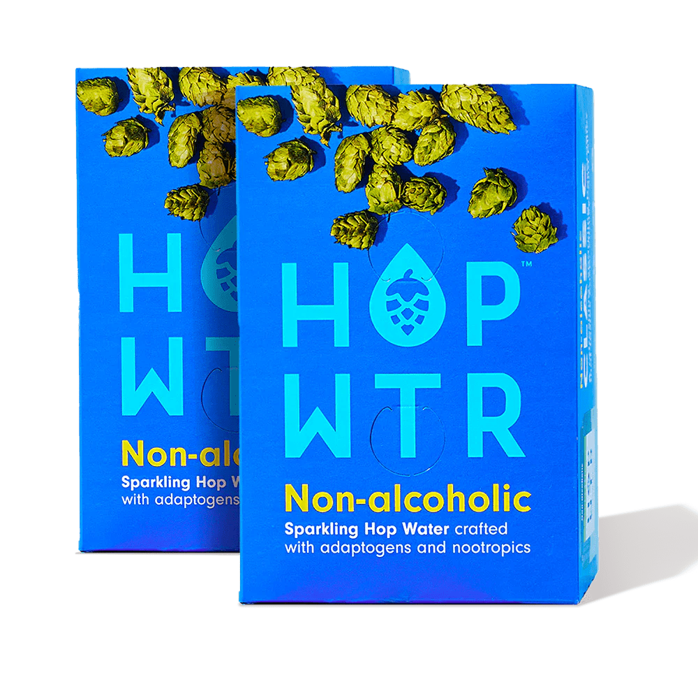 HOPWTR Classic 12-pack boxes with hop cones