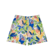 HOPWTR Hawaiian shorts with colorful tropical leaf and citrus print