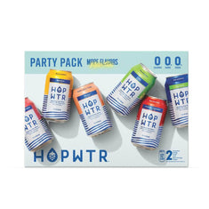 HOPWTR Party Pack 12-pack box featuring six flavors