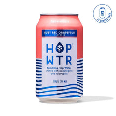HOPWTR Ruby Red Grapefruit non-alcoholic sparkling hop water can