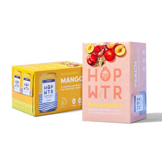 HOPWTR Summer Sippers bundle with Mango and Peach 12-pack boxes